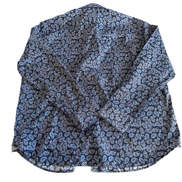 Society of Threads Men's XXL Slim Blue Paisley Long Sleeve Button Down Shirt NWT - Picture 2 of 4